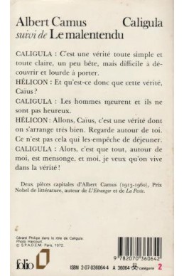 Caligula suivi de Le malentendu